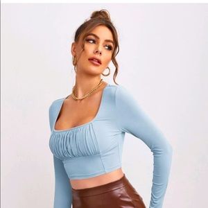 Blue crop top